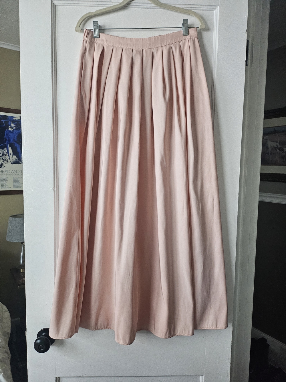 a new day Soft Pleated Maxi Skirt in Light Peach Blush Pink